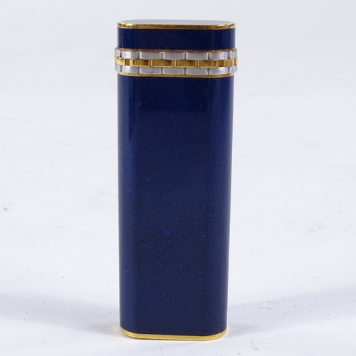 201 - A Cartier blue lacquer and gilt-metal pocket lighter