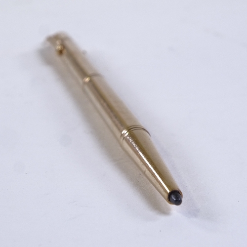 227 - A 9ct gold Baker's Pointer propelling pencil with pendant mount, length 11cm