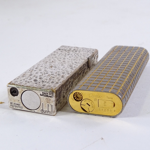 233 - A Cartier pocket lighter, serial no. 31275T, and a Dunhill textured design pocket lighter (2)