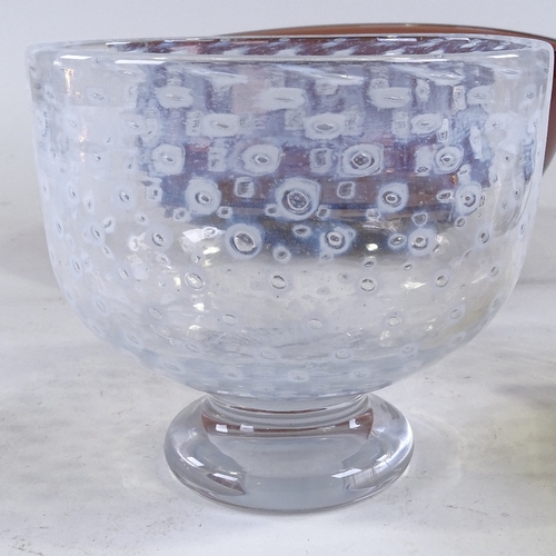 255 - 3 pieces of Continental Studio glass, including a large 2-tone bowl, width 27cm, all with indistinct... 