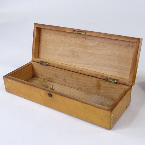 278 - 2 Mauchline Ware sycamore boxes, with Classical design printed panels, length 24cm and 18cm (2)