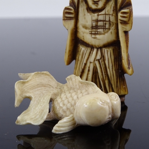 291 - A group of miniature Japanese ivory netsuke and okimono (6)