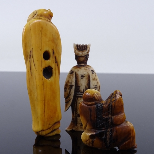 291 - A group of miniature Japanese ivory netsuke and okimono (6)