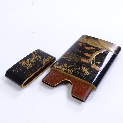 365 - A Japanese Shibayama gilded and lacquered card case, length 9.5cm