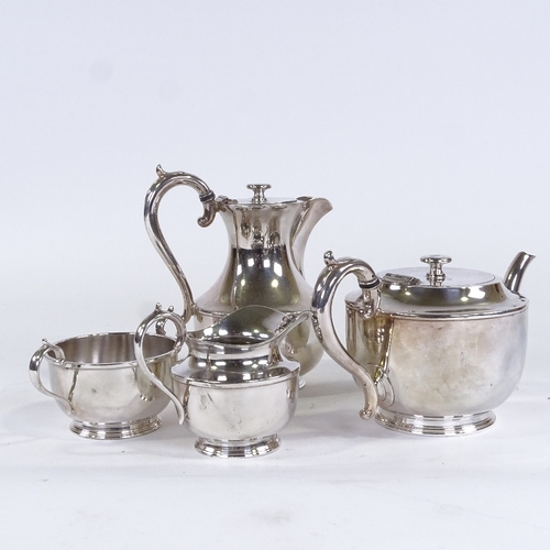 74 - A Walker & Hall electroplate tea tray, and a James Dixon & Sons 4-piece plated tea set