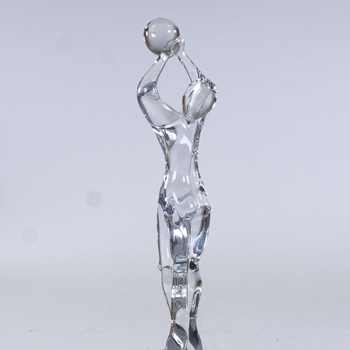 81 - Renato Antera Murano clear glass figural sculpture, etched signature under base, height 34cm