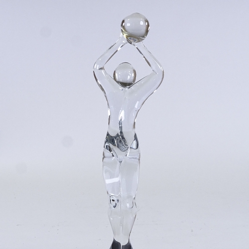 81 - Renato Antera Murano clear glass figural sculpture, etched signature under base, height 34cm