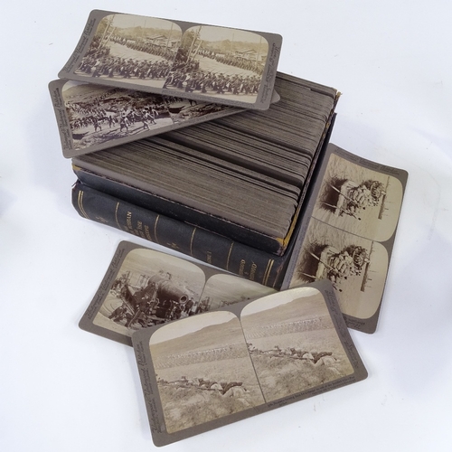 83 - A 19th century stereoscopic card viewer, together with a bound set of cards depicting the Japanese R... 