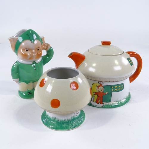 89 - A Shelley Boo Boo 3-piece tea set, designed by Mabel Lucie Attwell, registered no. 724421, Pixie cre... 