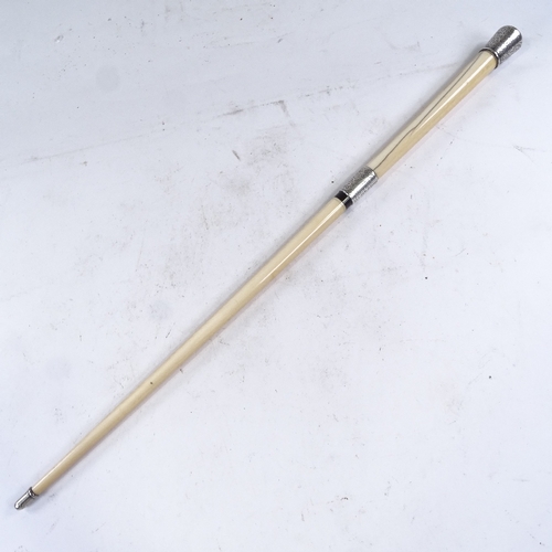 398 - A Victorian ivory and silver-mounted Conductor's baton, presented to Sidney Herbert from the Members... 