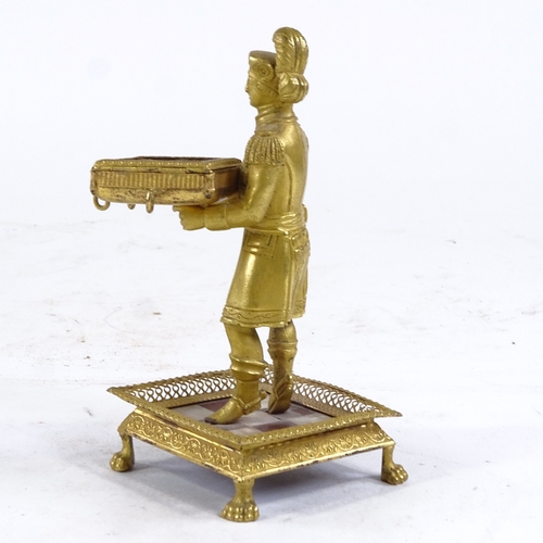 420 - A 19th century gilt-bronze figural pocket watch stand, height 14cm