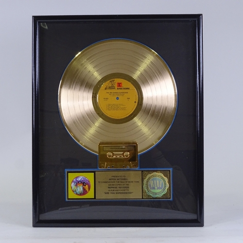 449 - The Jimi Hendrix Experience, gold disc, presented to Mitch Mitchell (drummer) to commemorate the sal... 