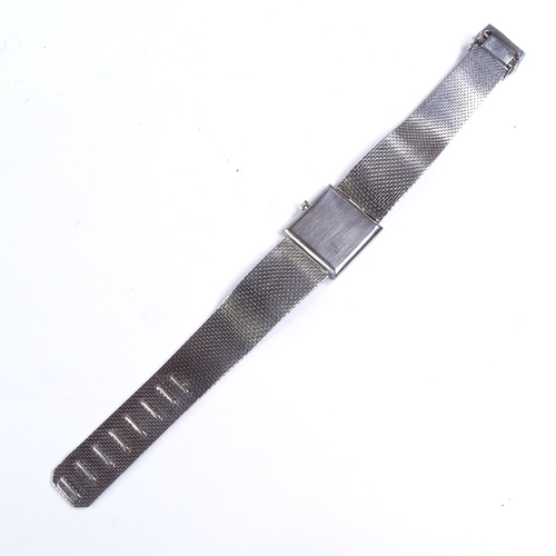 470 - PIAGET - a Vintage lady's 18ct white gold mechanical cocktail wristwatch, ref 908, square silvered d... 