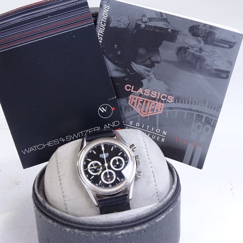 472 - HEUER - a stainless steel Classic Carrera mechanical chronograph wristwatch, circa 2001, ref. CS3113... 