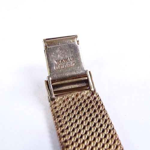 473 - OMEGA - a Vintage lady's 9ct gold mechanical wristwatch, circa 1970s, champagne dial with baton hour... 