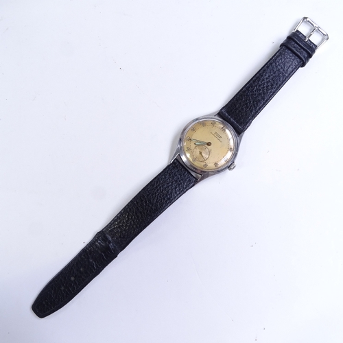 481 - TISSOT - a Vintage stainless steel Bumper automatic wristwatch, ref. 6536-1, champagne dial with Ara... 