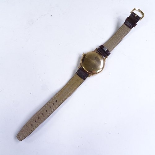 485 - J W BENSON - a Vintage 9ct gold mechanical wristwatch, circa 1954, ref. 13851, silvered dial with gi... 