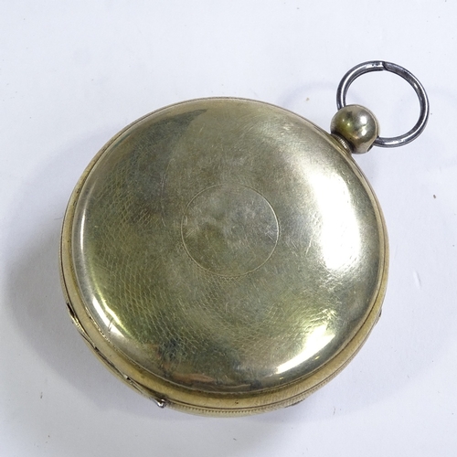 487 - An early 19th century nickel-cased open-face key-wind Verge pocket watch, by Edward Thompson of Lond... 