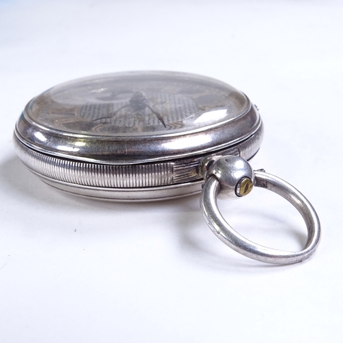 494 - A 19th century silver-cased open-face key-wind pocket watch, by Adam Burdefs of Coventry, silver dia... 