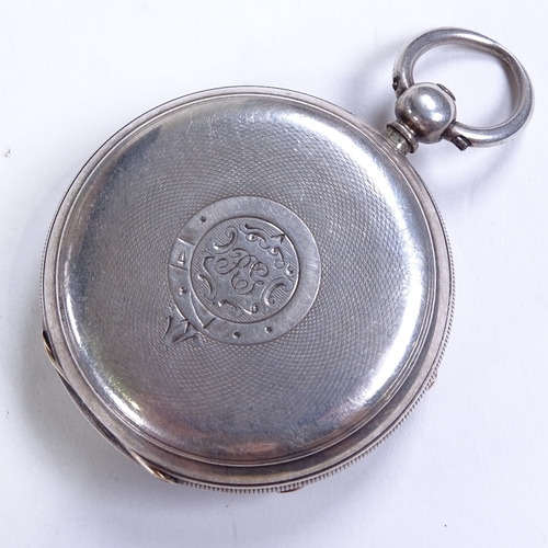 494 - A 19th century silver-cased open-face key-wind pocket watch, by Adam Burdefs of Coventry, silver dia... 