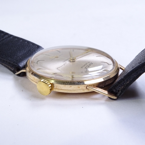 495 - APEX - a Vintage 9ct gold Incabloc mechanical wristwatch, circa 1967, silvered dial with gilt baton ... 