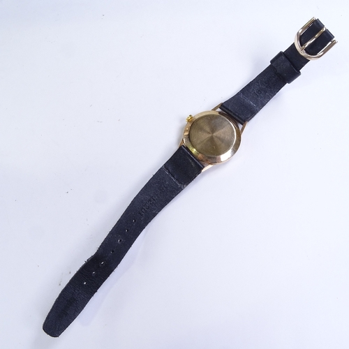 495 - APEX - a Vintage 9ct gold Incabloc mechanical wristwatch, circa 1967, silvered dial with gilt baton ... 