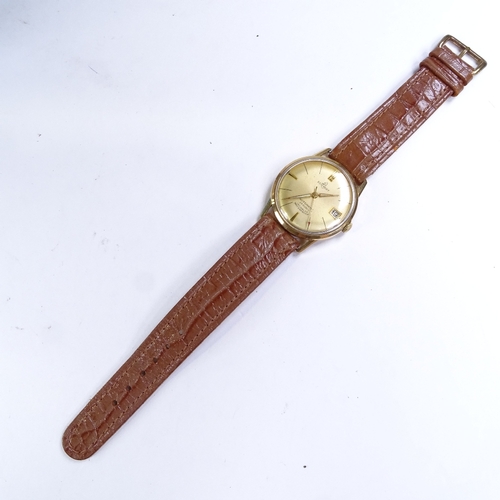 506 - BISCHOFF - a Vintage 18ct gold Incabloc automatic wristwatch, champagne dial with baton hour markers... 