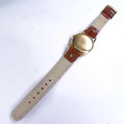 506 - BISCHOFF - a Vintage 18ct gold Incabloc automatic wristwatch, champagne dial with baton hour markers... 