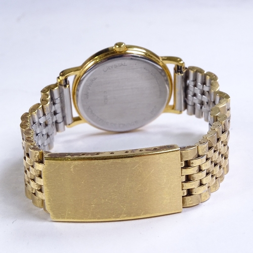 508 - TISSOT - a Vintage gold plated stainless steel quartz wristwatch, ref. C282K, champagne dial with gi... 