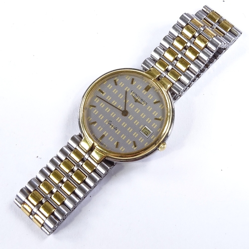 512 - LONGINES - a Vintage mid-size Flagship quartz wristwatch, circa 1980s, ref. 6863 161, 2-tone dial wi... 