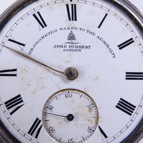 518 - 4 various pocket watches, including silver example by John Forrest (4)