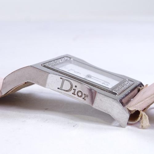 521 - CHRISTIAN DIOR - a lady's Vintage stainless steel quartz wristwatch, ref. DV3036, white dial with ha... 