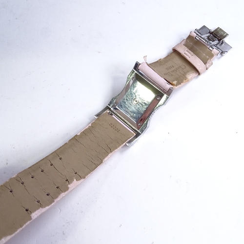 521 - CHRISTIAN DIOR - a lady's Vintage stainless steel quartz wristwatch, ref. DV3036, white dial with ha... 