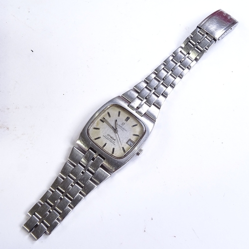 523 - OMEGA - a stainless steel Constellation automatic wristwatch, silvered dial with baton hour markers ... 