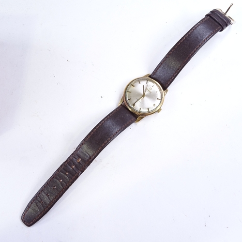 524 - OMEGA - a Vintage 9ct gold Geneve automatic wristwatch, ref. 161/25418, circa 1969, silvered dial wi... 