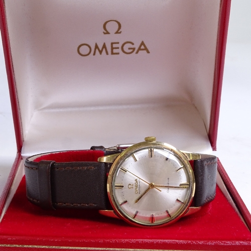 524 - OMEGA - a Vintage 9ct gold Geneve automatic wristwatch, ref. 161/25418, circa 1969, silvered dial wi... 