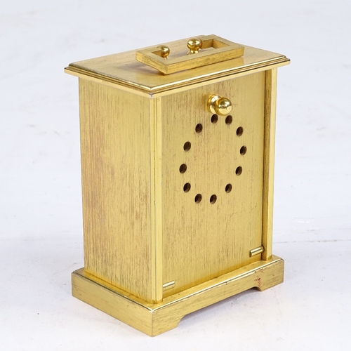 542 - PONTIFA - a Vintage brass-cased 8-day carriage clock, white dial with Roman numeral hour markers and... 