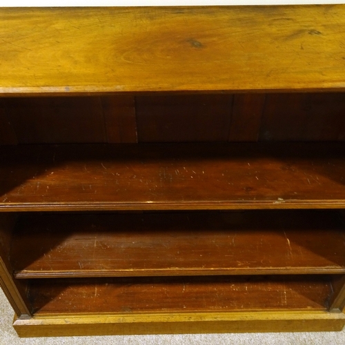 237 - A Victorian mahogany open bookcase, with adjustable shelves and carved pilasters, width 122cm, heigh... 