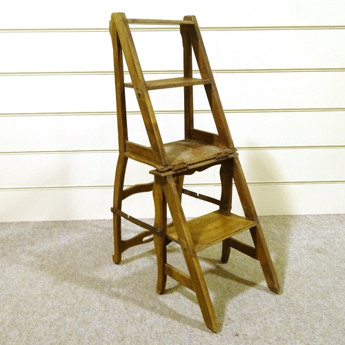 67 - A 19th century French metamorphic library step chair