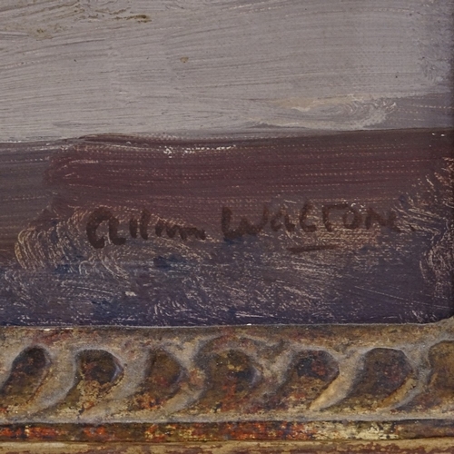 1017 - Allan Walton, oil on canvas, cottage window, signed with Exhibition label verso, 30