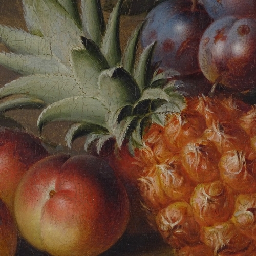 1018 - C Lewis, 19th century oil on canvas, still life fruit, signed and dated '79, 11