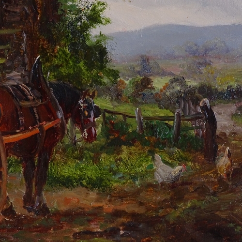 1036 - John Falconer Slater (1857 - 1937), oil on canvas, the farmyard, signed, 20