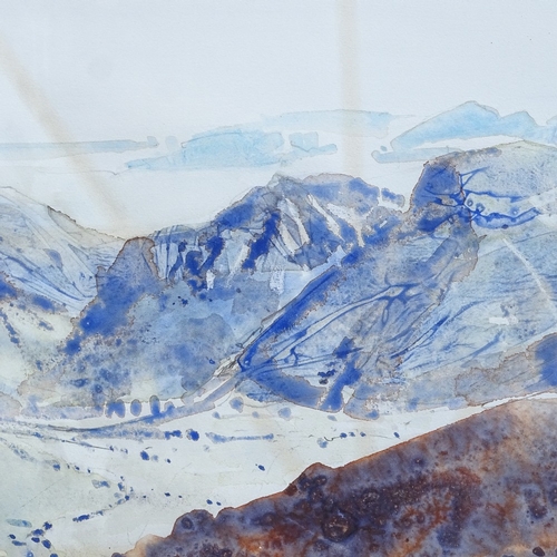 1042 - Ulrich Schwanecke (1932 - 2007), triptych mixed media watercolour, rock landscape, signed and dated,... 