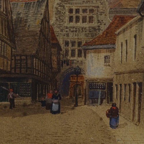 1063 - James Lawson Stewart (1829 - 1911), watercolour, street scene Canterbury, 7