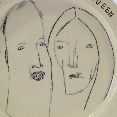 1070 - Vic Reeves, Studio pottery wedding plate for Prince William and Catherine 