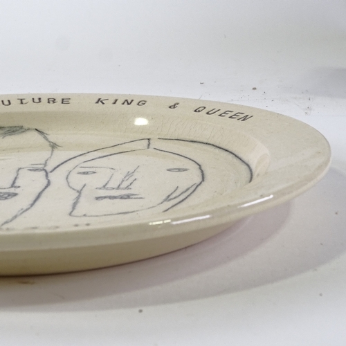 1070 - Vic Reeves, Studio pottery wedding plate for Prince William and Catherine 