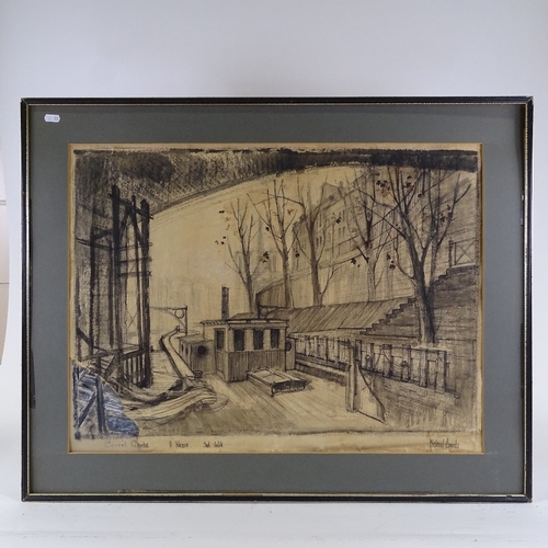 1080 - Michael Annals, ink and wash, stage set design for Il Tabarro Covent Garden, signed, 20