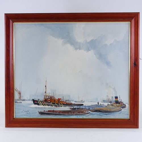 1090 - John Chapman, oil on board, shipping off the Isle of Sheppey, 18