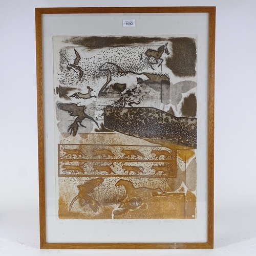 1093 - J Morrison, 2 coloured etchings, abstracts, signed in pencil, framed (2)