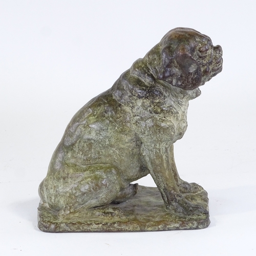 1102 - Barbara Tribe (1913 - 2000), patinated bronze sculpture, seated dog, no. 1 from an edition of 12, si... 